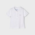 Girls White Ribbed Bow S/s Polo Shirt 106337 by Mayoral from Hurleys