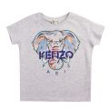 Girls Light Grey Marl Jamilia Elephant S/s T Shirt 53647 by Kenzo from Hurleys