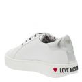 Womens White Glitter Heart Trainers 35135 by Love Moschino from Hurleys