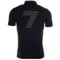 Mens Navy Training Soccer Back Print S/s Polo Shirt