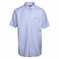 Mens Hemisphere Blue Oxford Regular Fit S/s Shirt 38511 by Lacoste from Hurleys