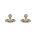 Womens Gold/Cream/Blue Simonetta Bas Relief Earrings 91218 by Vivienne Westwood from Hurleys