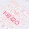 Girls White/Pink Neon Iconic Tiger S/s T Shirt 53640 by Kenzo from Hurleys