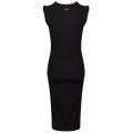 Womens Black Solid Ruffle Midi Dress 20324 by Michael Kors from Hurleys