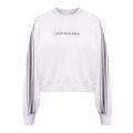 Womens Bright White Stripe Tape Cropped Sweat Top 74572 by Calvin Klein from Hurleys