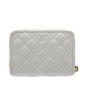 Womens Optical White Diamond Quilted Small Zip Around Purse 82459 by Love Moschino from Hurleys