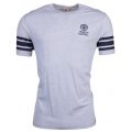Mens Light Grey Melange Stripe Sleeve S/s Tee Shirt 7823 by Franklin + Marshall from Hurleys