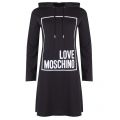 Womens Black Hooded Logo Box Dress 35196 by Love Moschino from Hurleys