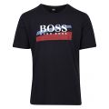 Mens Dark Blue Urban Abstract Stripe S/s T Shirt 45257 by BOSS from Hurleys