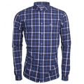 Mens Navy Blue Check Regular Fit L/s Shirt 18782 by Lacoste from Hurleys