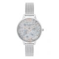 Womens Silver & Rose Gold Terrazzo Floral Mesh Watch 49178 by Olivia Burton from Hurleys