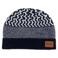 Boys Navy Striped Knitted Hat