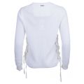 Womens White Side Lace Up Knit