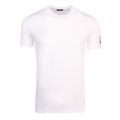 Mens White Branded Square Arm S/s T Shirt 50412 by Dsquared2 from Hurleys
