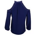 Womens True Navy Dome Stud Cold Shoulder Top 9316 by Michael Kors from Hurleys