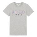 Boys Marl Grey Multicoloured Logo S/s T Shirt 53686 by Kenzo from Hurleys