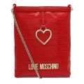 Womens Red Croc Heart Phone Crossbody Bag 95807 by Love Moschino from Hurleys