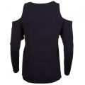 Womens Black Ruffle Cold Shoulder Top 18078 by Michael Kors from Hurleys