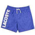 Boys Blue Branded Leg Swim Shorts 38585 by Lacoste from Hurleys