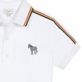 Boys White Arty Zebra Trim S/s Polo Shirt 53724 by Paul Smith Junior from Hurleys