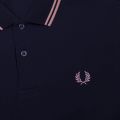 Mens Dark Carbon/Pink Twin Tipped S/s Polo Shirt 87934 by Fred Perry from Hurleys