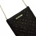 Womens Black Diamond Quilted Phone Crossbody Bag 82231 by Love Moschino from Hurleys