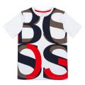 Boys White Large Printed Logo S/s T Shirt 91340 by BOSS from Hurleys