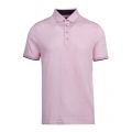 Mens Pale Pink Soya Herringbone S/s Polo Shirt 73429 by Ted Baker from Hurleys