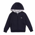 Boys Navy/Silver Chine Branded Hooded Zip Sweat Top 50427 by Lacoste from Hurleys