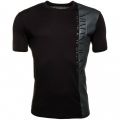 Mens Black Vertical Logo Regular Fit S/s Tee Shirt 61241 by Armani Jeans from Hurleys