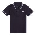Boys Navy Tipped Small Logo S/s Polo Shirt 30723 by Emporio Armani from Hurleys