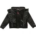 Girls Dark Grey Velour Frill Sweat Jacket 28462 by Billieblush from Hurleys