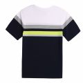 Boys Navy Colourblock Stripe S/s T Shirt 76293 by BOSS from Hurleys
