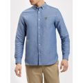 Mens Storm Blue Linen L/s Shirt 10791 by Lyle & Scott from Hurleys