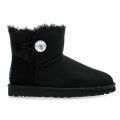 Australia Womens Black Mini Bailey Button Bling Boots 7749 by UGG from Hurleys