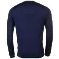 Mens Navy Cambell Crew Knitted Jumper