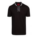 Mens Black Dolmar213 Zip Collar S/s Polo Shirt 88351 by HUGO from Hurleys