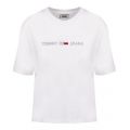 Womens White Linear Logo S/s T Shirt 52842 by Tommy Jeans from Hurleys