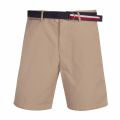 Tommy Hilfiger Mens Beige Brooklyn Light Twill Belted Shorts 74651 by Tommy Hilfiger from Hurleys