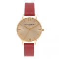 Womens Red & Gold Midi Dial Watch 72888 by Olivia Burton from Hurleys