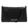 Womens Black Faux Saffiano Cross Body Bag 59087 by Armani Jeans from Hurleys