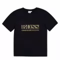 Boys Black Gold Pixel S/s T Shirt 91347 by BOSS from Hurleys