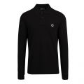 Mens Jet Black Pique L/s Polo Shirt 77067 by MA.STRUM from Hurleys
