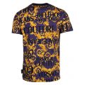 Mens Dark Blue Baroque Logo Print Slim Fit S/s T Shirt 51268 by Versace Jeans Couture from Hurleys