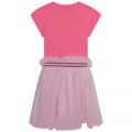 Girls Neon Pink Heart Net Skirt Dress 104402 by Billieblush from Hurleys