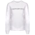 Womens Bright White Institutional Crew Sweat Top 34631 by Calvin Klein from Hurleys