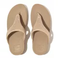 FitFlop Sandals Womens Latte Beige Lulu Crystal Embellished Toe-Post 