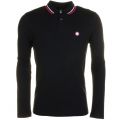 Mens Black Tipped L/s Polo Shirt 64181 by Pretty Green from Hurleys