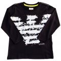 Boys Navy Large Eagle Logo L/s Tee Shirt 62457 by Armani Junior from Hurleys