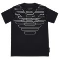 Boys Black Large Double Eagle S/s T Shirt 37995 by Emporio Armani from Hurleys